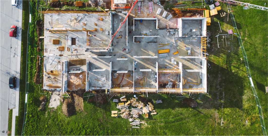 Temel ve kaba inşaat drone takibi